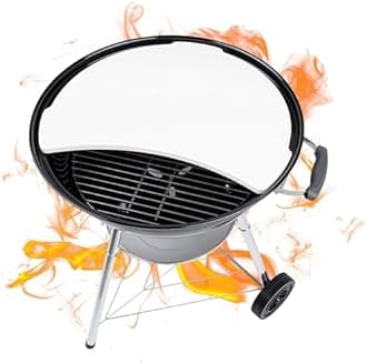 Smoking Stone & Pizza Stone for 22" Weber Kettle Grill Accessories - Chargriller - Heat Deflecting Grill Stone - Ceramic Accessory Turns Your Charcoal Grill Into a Smoker or Outdoor Oven - BBQ Dragon