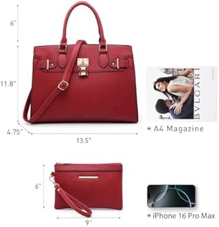 Dasein Women Handbags and Purses Ladies Shoulder Bag Top Handle Satchel Tote Work Bag with Wallet