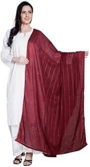 RANI SAAHIBA Women's Cotton Embroidered Dupatta