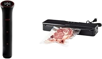(ANOVA) ᴿᴱᴰ Precision Cooker Nano, Black, Small & ANVS01-US00 Anova Precision Vacuum Sealer, Includes 10 Precut Bags, For Sous Vide and Food Storage