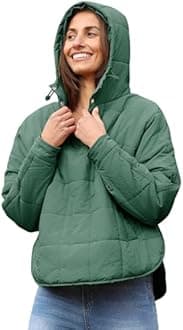 AMEBELLE Women's Oversized Hooded Puffer Jacket Quilted Jackets for Women Lightweight Winter Warm Padded Hoodies Coat