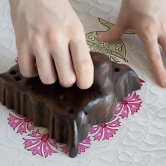 - HOMEMONDE Set Of 2 Soft Cushion Cover 16 X 16 Inches - Floral Hand Block Print Premium Cotton Square Pillow Case Living Room Decoration, Pink, 300 TC