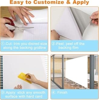 White Board Wall Sticker Removable Self Adheisve White Borad Wallpaper with Marker for Home School Office College (24x50 Inch Pack of 2)