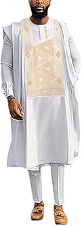 White african agbada suit