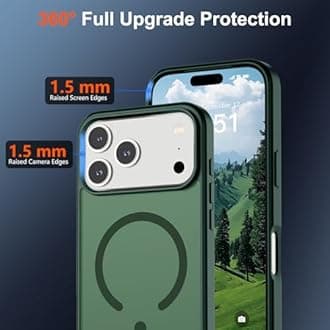 SUPFINE Magnetic for iPhone 17 Pro Max Case (Compatible with MagSafe)(Military Grade Drop Protection) Translucent Matte Shockproof with Anti-Fingerprint Phone Cover 2025,Forest Green