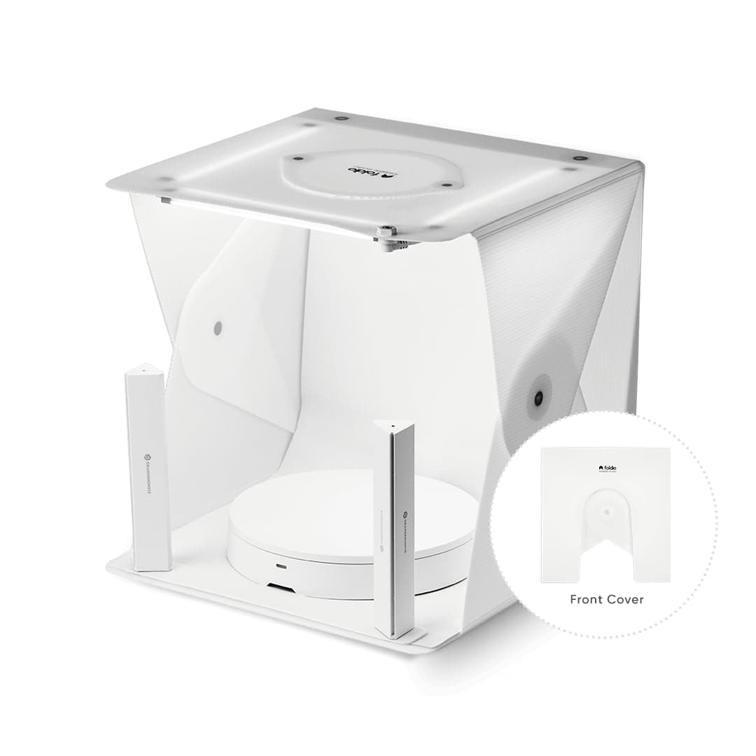 foldio foldable studio Plus + 360 Set (Photo Light Tent with 360 Degree Photography Turntable Set/45cm x 45cm Photo Light Tent / 25cm Bluetooth 360 Degree Turntable Included)