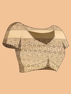 Jaanvi fashion Women's Hand Block Print Mul Cotton Saree with Blouse Piece