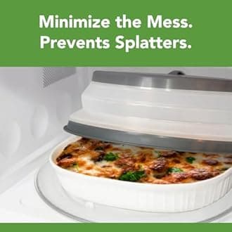 Tovolo Microwave Splatter Cover for Food, Large (Charcoal) - Collapsible & Vented Silicone Splatter Guard Lid - Microwave Plate & Dish Cover with Handle - BPA-Free Kitchen Gadget for Meal Prep