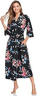 Women's Soft Robes Long Bath Robes Full Length Kimonos Sleepwear Dressing Gown,Solid Color