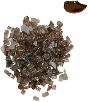 R H LIFESTYLE Crushed Glass/Fire Pits for Resin Art High Luster Fire Glass Used Specially for Resin Art/Geode Art Fire Pit Crafts (Brown 6mm, 400G)