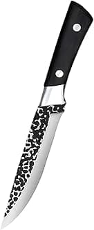 Hand Forged Stainless Steel 6.7 Inch Japanese Slicing Knife Boning Fillet Knife Butcher Knife Deboning Knife for Meat with Abs Handle (Set of 1), Black