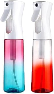 (2 Packs) Hair Spray Bottles, Continuous Water Mister Spray Bottle Empty for Hairstyling, Skin Care, Cleaning and Plant Spraying, 300ml/ 10 Oz (RED+BLUE)