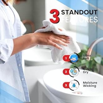 Infinitee Xclusives - 12 Pack Face Cloths |30x30 cm| 100% Cotton Wash Cloths - Ultra Soft & Highly Absorbent Fingertip Towels for Spa, Gym, Hotel & Bathroom |Cosmic Sand|