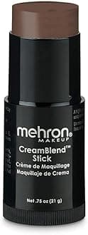 Mehron Makeup CreamBlend Stick | Face Paint, Body Paint, & Foundation Cream Makeup | Body Paint Stick Perfect for Halloween .75 oz (21 g) (Ebony)
