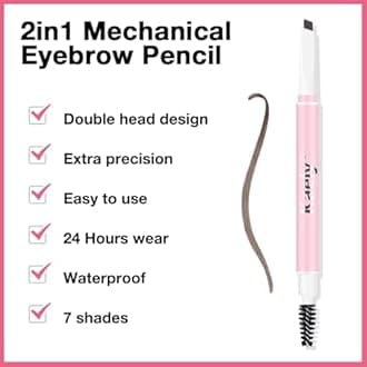 AMY'S DIARY Eyebrow Pencil Retractable Definer, brown Dual-Sided Brow Brush, Fine Tip, Shapes, Defines, Fills Brow Makeup Flapiz Para Cejasills (07#DARK BROWN)