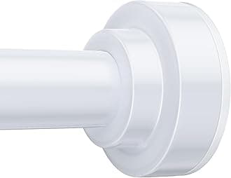 TEECK Shower Curtain Rod, 32-43 inch Adjustable Spring Tension Curtain Rod, Never Rust Anti-Slip Shower Curtain Rod for Bathroom, No Drilling, Never Collapse, Easy to Use, White