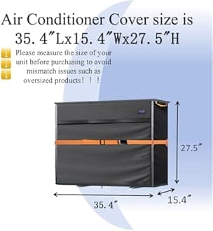 Mini Split Air Conditioner Cover for Outside Units,600D Waterproof Air Conditioner Mini Split Cover,Outdoor Rectangular Air Conditioner Covers for AC Units, Fits up to 35.4 "L x15.4 "W x27.5"H.