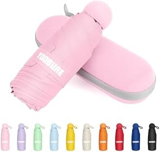 Yoobure Travel Umbrella Portable Compact Umbrellas, Pocket Mini for Purse, Umbrellas for UV Sun & Rain Small for Backpack, Umbrella with Case Folding for Kids Women