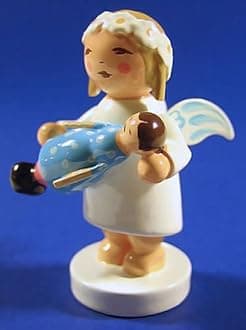 Wendt & Kuhn Handpainted Wooden Blonde Margarite Angel Figurine Doll