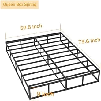 Queen Box Spring 9 Inch Box Spring for Queen Bed, High Profile Metal Box Springs with Fabric Cover, Easy Assembly, 3000 Lbs Max Weight Capacity