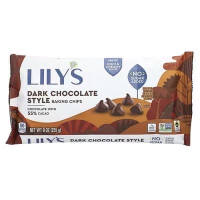 Lily's Sweets, Dark Chocolate Baking Chips, 9 Ounce