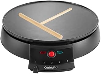 Crepe Maker and Non-Stick 12" Griddle- Electric Crepe Pan with Spreader and Recipe Guide