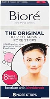 Biore Deep Cleansing Pore Strips, 8 Nose Strips. (Pack of 2)