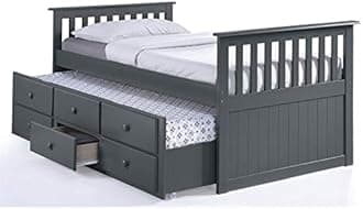 StorkCraft Marco Island Captain's Bed with Trundle and Drawers - Twin (Gray)