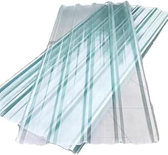 Clear Roof Sheet,Fiberglass Daylighting Panels,2mm FRP Daylighting Plate,Corrugated Roofing Sheet,Roofing Panel for Storage Shed Garage Canopy Greenhouse Replacing (35x28in,10 PCS)