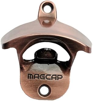 Outdoor Bottle Opener Wall Mounted - Style Magnetic Beer Bottle Opener that Catches Caps - Easy to Install and Incredibly Convenient (2, Gunmetal Black)