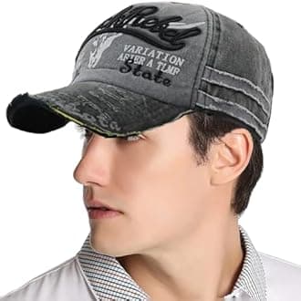 Vintage Cotton Baseball Cap Unisex Distressed Snapback Trucker Hat