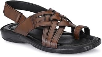 TrueYarnMen's Original Leather Roman Sandals | Stylish | Super Comfortable | Extra Cushioned | Durable | Light-Weight | Semi-Formal | Casual