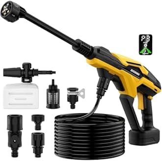 Cordless Pressure Washer for Dewalt 20V Battery, 800 PSI Portable Handheld Power Washer with Brushless Motor, 6-in-1 Nozzle, 3 Level Adjustable for Car Yard Fence Wall Cleaning (Battery Not Included)