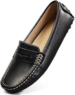 Artisure Women's Classic Genuine Leather Penny Loafers Driving Moccasins Casual Slip On Boat Shoes Fashion Comfort Flats