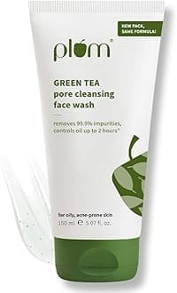 Plum Green Tea Pore Cleansing Face Wash for Oily, Acne Prone, Dry & Combination Skin | with Glycolic Acid | Fight Pimples & Control Excess Oil | Gentle Exfoliating & Non-Drying | Women & Men | 150ml