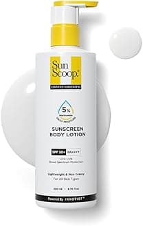 - 5% Niacinamide Daily Moisture Sunscreen Body Lotion SPF 50+ PA++++ Broad Spectrum| In-Vivo Tested| 24-Hours Moisturization| Non-Greasy| No White Cast| Reduces Tan| Smoothens Skin (200ml)