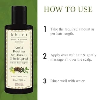 Satvayush Khadi Amla Reetha Shikakai Bhringraj SLS-Paraben free Ayurvedic Shampoo Anti Dandruff -630 ml