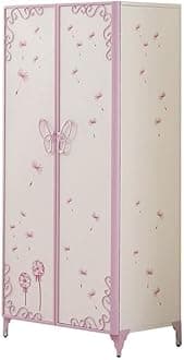 Acme Priya II 2-Door Metal Frame Wardrobe Armoire in White
