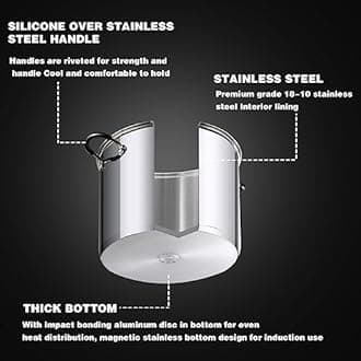 Cook N Home 8 Quart Stainless Steel Stockpot Saucepot with Lid