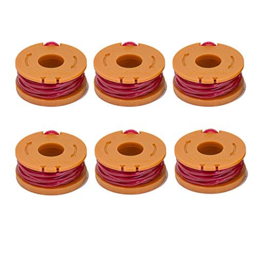 LBK6-Pack Replacement 10-Foot Grass Trimmer/Edger Spool Line, Compatible with Worx WA0010