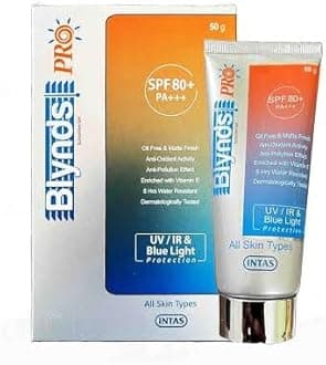Blynds-PRO Sunscreen Gel Suitable for All Skin Types,SPF80+,PA+++,50gm,UV/IR & Blue Light Protection