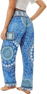 QIANXIZHAN Women's Harem Pants, High Waist Yoga Boho Trousers with Pockets