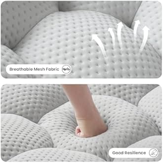 Sdorens Bubble Couch with Ottoman, Modern 3-Seater Round Floor Couch, 3D Honeycomb Shape Bubble Sofa Curved Sofas for Living Room, Circle Boneless Couches, No-Assembly (Light Grey, 98.43+41")