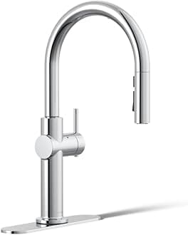 22974-WB-CP Crue Touchless and Voice Activated Kitchen Sink Faucet with Pull Down Sprayer, Motion Sensor, Hands Free Kitchen Faucet, Polished Chrome