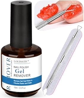 LOUINSTIC Gel Polish Remover: Professional Gel Nail Polish Remover for Nails, 3-5 Minutes Easy Quick Gel Nail Remover