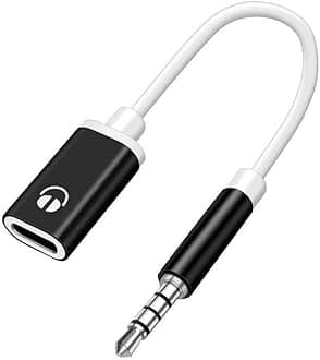 Headphone Jack Adapter,3.5mm Male to TypeC Female Audio Cable Cord,USB C to Aux Audio Dongle Compatible with MP3 Players, CD Players, Laptops, Tablets, Smartphone, Earbuds and Accessories (Black)