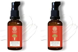 Forest Essentials Sun Fluid Sunscreen | SPF 50PA ++ | With Natural Zinc & Hyaluronic Acid | No White Cast, Lightweight | With Vitamin C | Protects from UVA/UVB Rays | for Oily, Dry, & Combination Skin