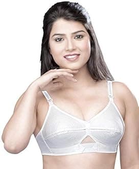 Shilpa Women's Cotton Non Padded Bra Round Stitched with Nylon Belt Strap Cup Size B