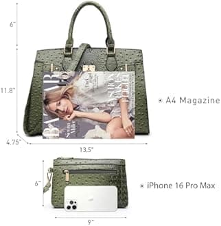 Dasein Women Handbags and Purses Ladies Shoulder Bag Top Handle Satchel Tote Work Bag with Matching Clutch