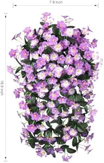 HyeFlora 2PCS Artificial Hanging Flowers for Outdoors Spring Decoration, Faux Daisy Plants Fake Silk Orchid Long Stems UV Resistant Mums for Home Garden Wall Party Indoor Outside Decor